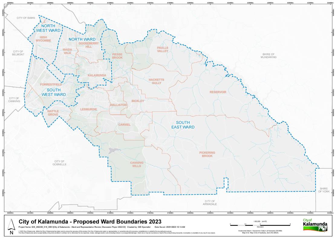 City of Kalamunda - Ward Boundaries - Approved 2023