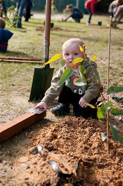 Baby Isaac on Commemorative Planting Day