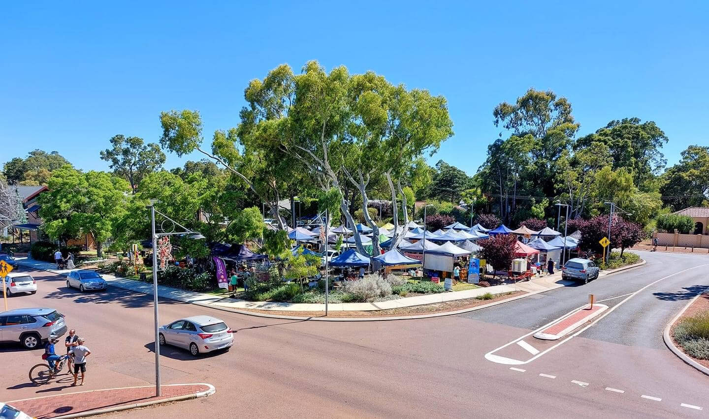 View from Railway Road of the Kalamunda Farmers Market Library Carpark during 2022