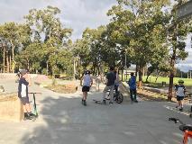 Skateboarder, BMX and Scooter Riders practising at the Forrestfield Skate Park located on Hale Road in Forrestfield
