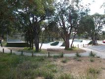 Showing the Maida Vale Skate Park and surrounding footpath and carpark