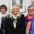 June/July 2021 Local Heroes dynamic duo Fran Dean & Cathy Audino with Mayor Margaret Thomas