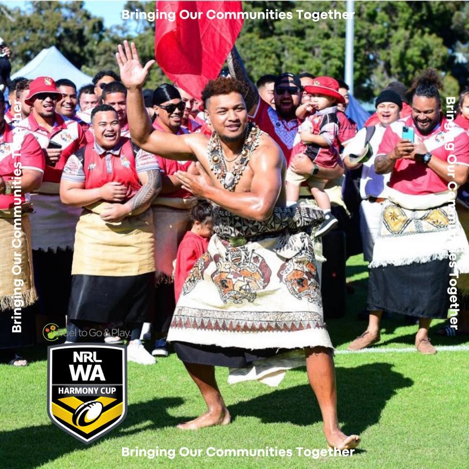 Photo supplied by NRLWA - Tongan Player in traditional kit in opening ceremony – Taken by Total Sports Photography