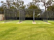 Close up of cricket nets at Ray Owen Close up of cricket nets at Ray Owen