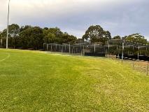 View of cricket nets from sports field View of cricket nets from sports field at Ray Owen