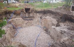 The site hole dug for installation of the baffle box in Stirk Park located in Kalamunda