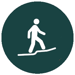 Grade 3 Walking Trail symbol - person walking up on a slight incline
