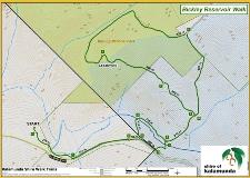Map detailing Bickley-Reservoir walk trail