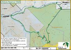 Map detailing Victoria Reservoir walk trail
